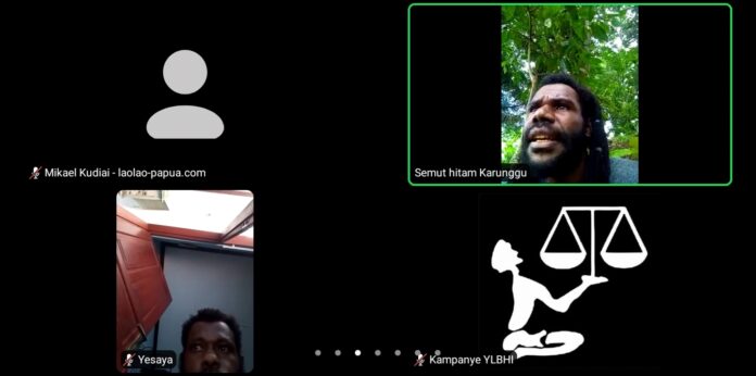 Saat AMP dan FRI-WP se-Indonesia lakukan jumpa pers via zoom, hari ini 7 Februari 2022 pagi. Foto dok laolao-papua.com