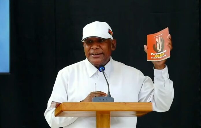 Sambutan Pdt. Socratez Sofyan Yoman saat peluncuran bukunya 
