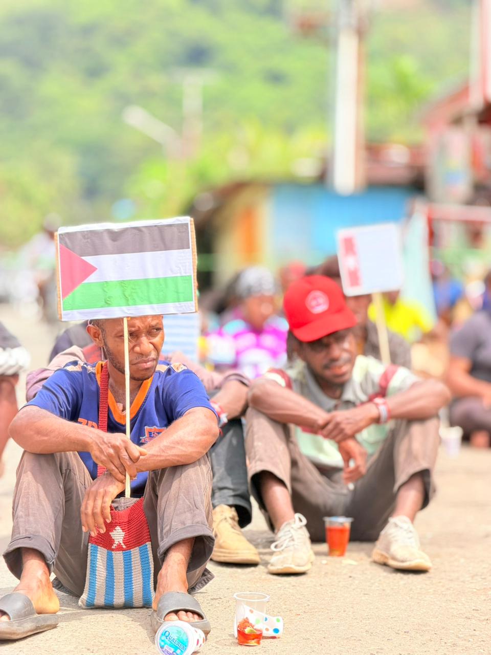 Situasi massa aksi Aliansi Setara di Lingkaran Abepura, Jayapura. Foto: Dokumentasi Jefry Wenda.