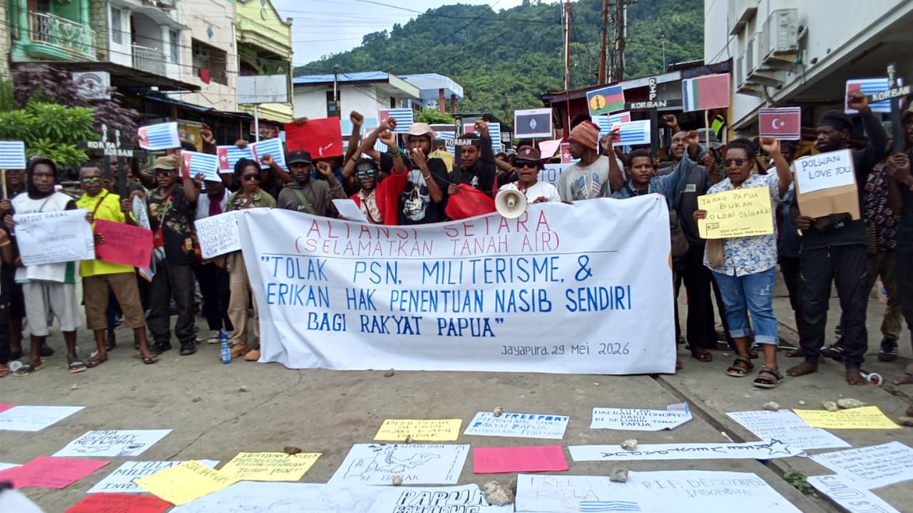 Saat pembacaan pernyataan sikap oleh Kordium Aliansi Setara. Foto: Dokumentasi Vara Iyaba.